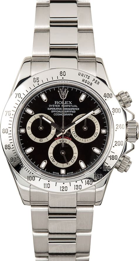 pre owned rolex daytona stainless steel|Rolex daytona steel black.